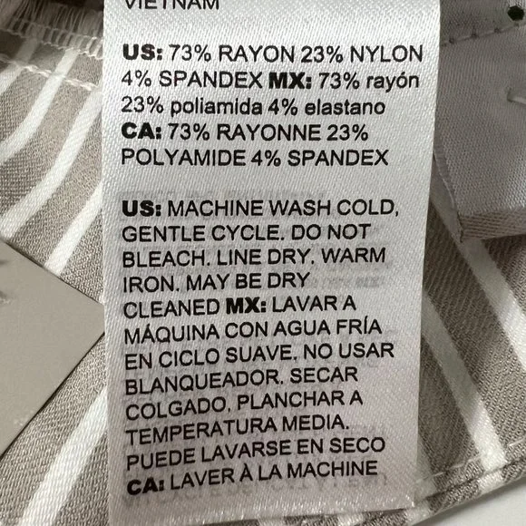 Chicos Womens So Slimming Brigitte Striped Button Ankle Pants Tan Neutral size 2 - Picture 14 of 15